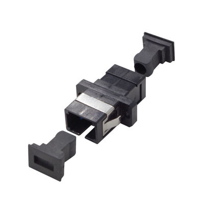SC Simplex Fiber Optic Adapter With Flange Single Mode  Plastic Optical Coupler