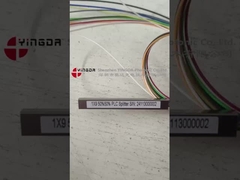 1x9 फाइबर ऑप्टिक पीएलसी स्प्लिटर 50%:50% SC APC कनेक्टर्स के साथ असंतुलित स्प्लिट अनुपात