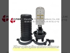 GJS-9501B 144 कोर हीट सिकुड़ गुंबद फाइबर ऑप्टिक स्प्लिट क्लोजर 1 अंडाकार 4पोर्ट एरियल पोल वॉल माउंट