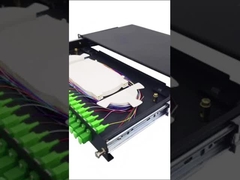 1U 19 इंच स्लाइडिंग रैक माउंट फाइबर ऑप्टिक पैच पैनल 12 पोर्ट एलसी डुप्लेक्स दराज ओडीएफ