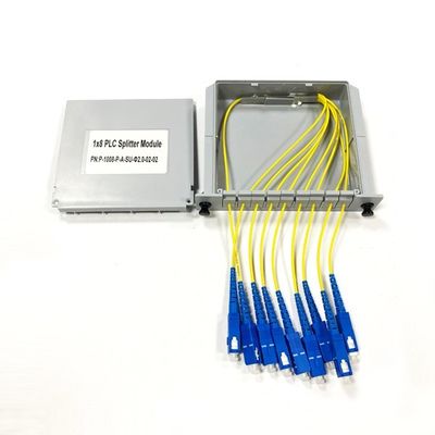 खरीदें 1x32 Optical Fiber PLC Splitter High Channel Isolation Minimizing Signal Interference in Fiber Optic Network Applications ऑनलाइन निर्माण