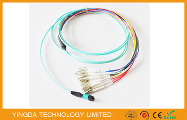 खरीदें मल्टीमोड एमटीपी एमपीओ केबल OM3 10G फ्लैट OFNR रिबन केबल असेंबली 12Fibers ऑनलाइन निर्माण
