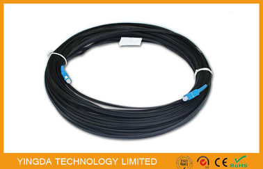 खरीदें 1 कोर स्व सहायक FTTH पैच कॉर्ड एससी - एससी फाइबर ऑप्टिक ड्रॉप केबल ब्लैक एफआरपी एलएसझेडएचएच ऑनलाइन निर्माण