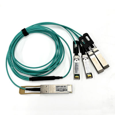 850nm 40G QSFP+ से 4 X 10G SFP+ AOC सक्रिय ऑप्टिकल केबल 5m OM3 8कोर मॉड्यूल Sfp से Sfp केबल