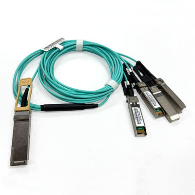 100G AOC केबल 100G QSFP28 से 4x25G SFP28 ब्रेकआउट एक्टिव ऑप्टिकल केबल 5M OM3