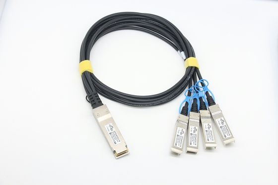 100G QSFP28 से 4x25G SFP28 डीएसी ट्विनैक्स केबल सीधी संलग्न तांबा सामग्री सिस्को के साथ संगत